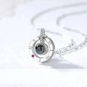 Custom Minimalist Roman Numerals Hidden Photo Necklace - Hidden Forever