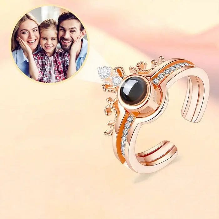 Custom Photo Projection Crown Ring - Hidden Forever