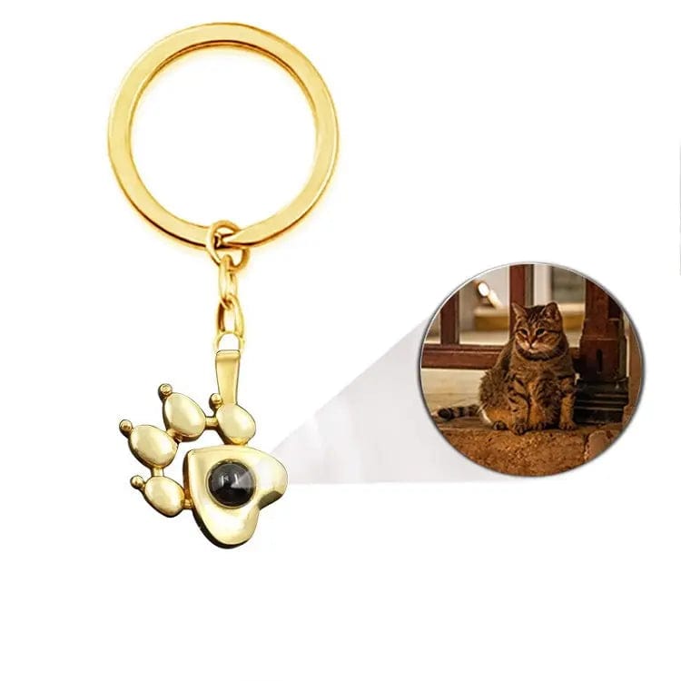 Custom Photo Projection Dog Paws Necklace | Keychain - Hidden Forever