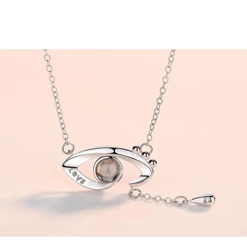 Custom Photo Projection Evil Eye Pendant Necklace - Hidden Forever
