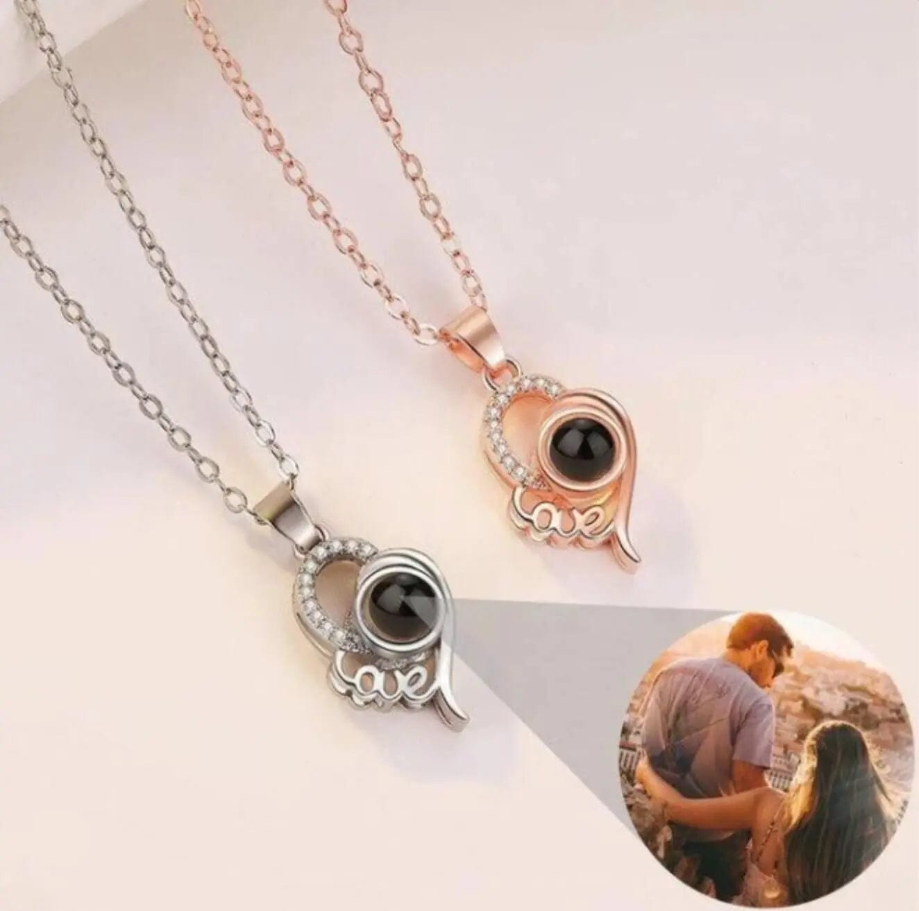 Custom Photo Projection Love Necklace - Hidden Forever