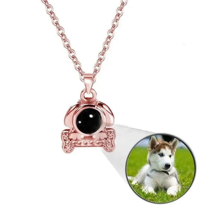 custom photo projection lovely dog bone necklace 542482
