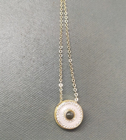 Custom Photo Projection Medallion Pendant Necklace - Hidden Forever