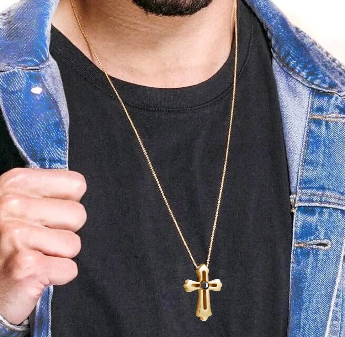 Custom cross deals necklace for guys