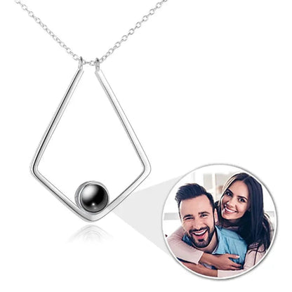 Custom Photo Projection Polygon Pendant Necklace - Hidden Forever