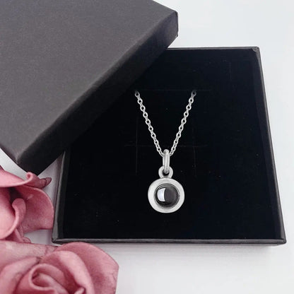 Custom Photo Projection Round Zircon Gem Necklace | Keychain - Hidden Forever