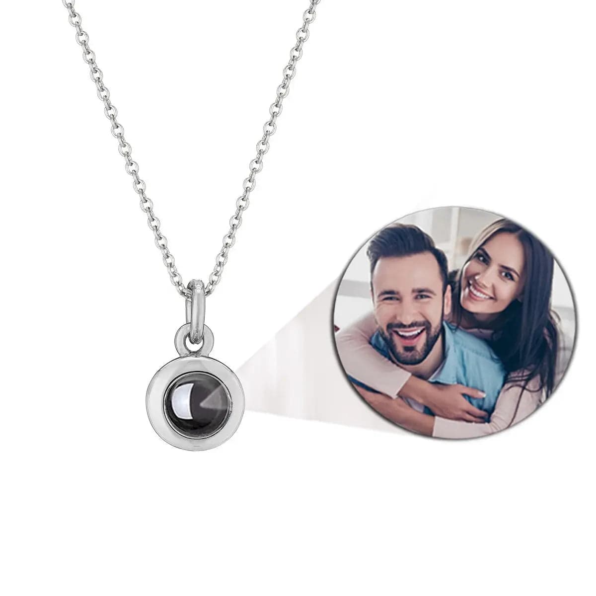 Custom Photo Projection Round Zircon Gem Necklace | Keychain - Hidden Forever