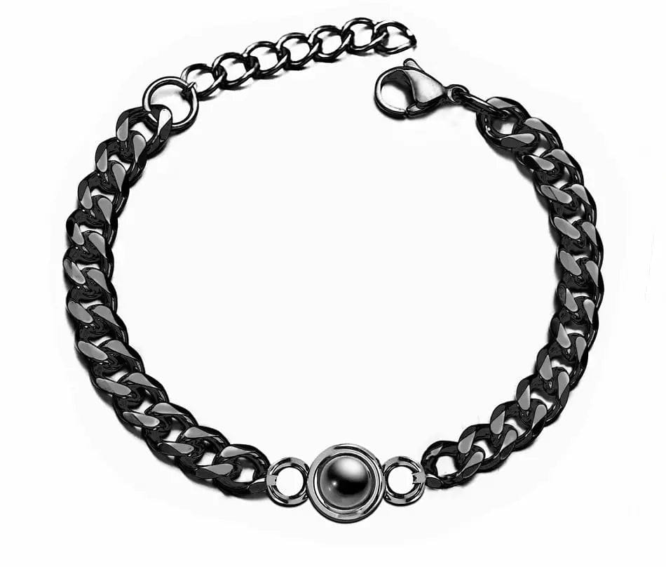 Custom Photo Projection Thick Chain Bracelet - Hidden Forever