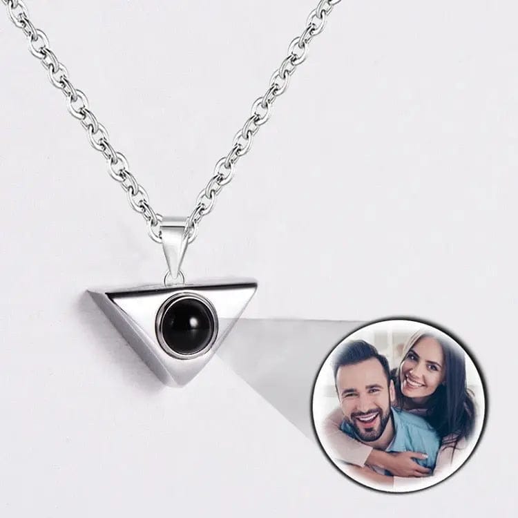 Custom Photo Projection Triangle Necklace - Hidden Forever