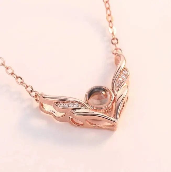 Custom Photo Projection Wings Necklace - Hidden Forever