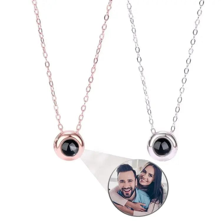 925 Silver Photo Projection Necklace Built In 100 Languages 