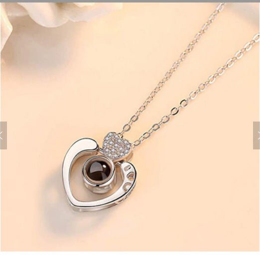 Customised Double Love Projection Necklace - Hidden Forever