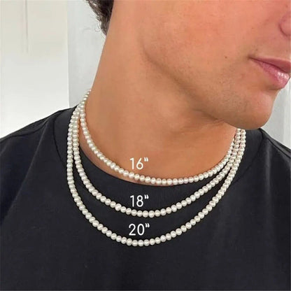 Men's 8mm Pearl Necklace - Hidden Forever